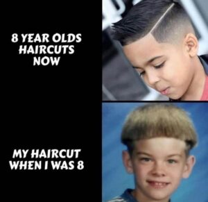 Kids haircuts now and then