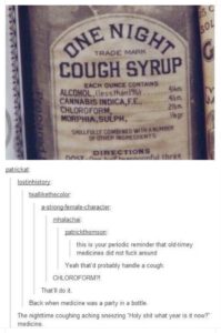 Old time cough syrup